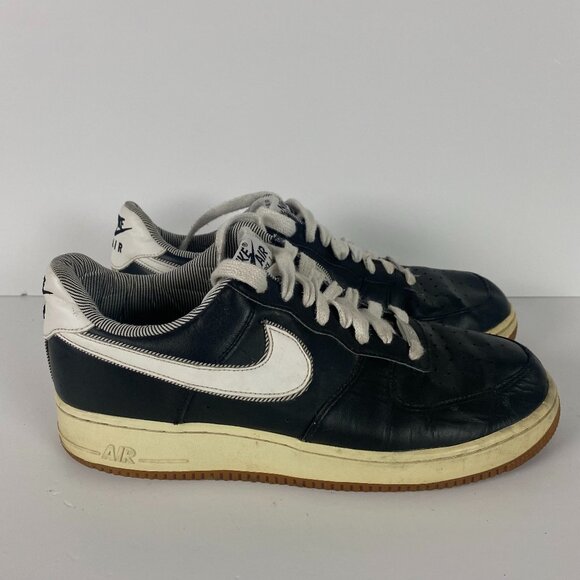 Nike Other - Nike Air Force 1 Sneakers Men's Sz 10 Shoes Black Seersucker Pack Low Pinstripe